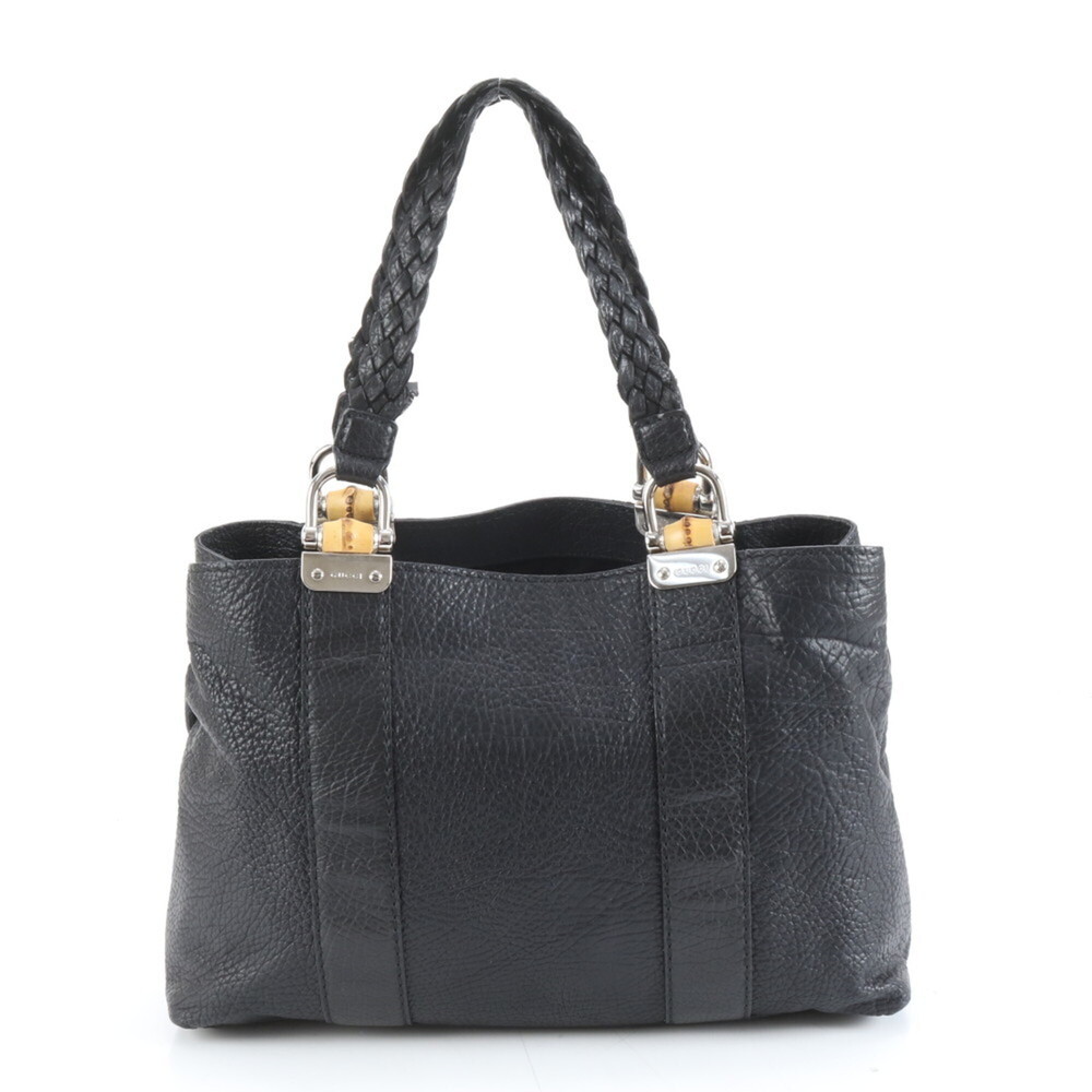 Gucci Bamboo 232947 Leather Tote Bag Shoulder Handbag Black Women's - Picture 3 of 9